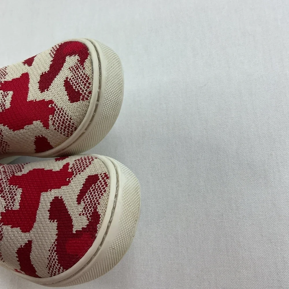 ROTHY'S Llama Snickers Kids Unisex Youth Red Beige Slip On Flat K12
